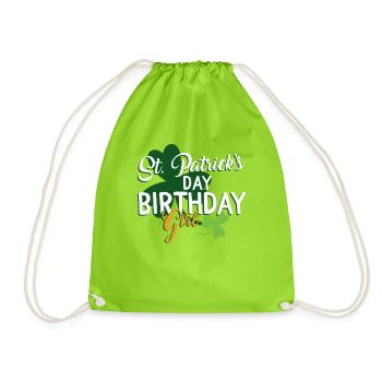 Fille d'anniversaire de la Saint-Patrick 17 mars - Sac de sport léger - vert néon - Devant