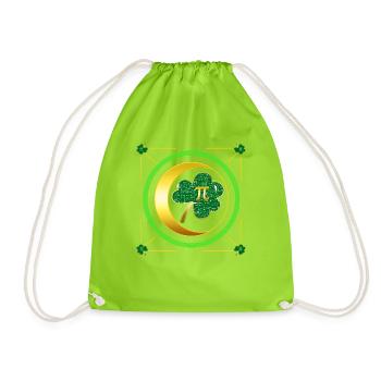 St. Patricks Day Shirt, Grünes Shamrock Pi Math - Turnbeutel - Neongrün - Vorne