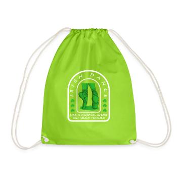 St. Patricks Day Shirt, Irish Dance Sport aber - Turnbeutel - Neongrün - Vorne
