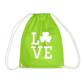 Love Irish Clover - Drawstring Bag - neon green - Front