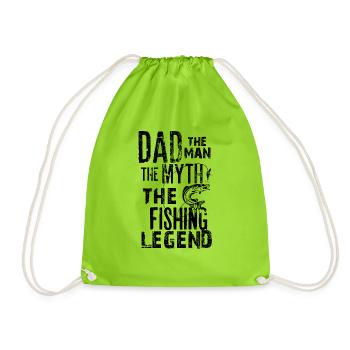 Dad The Man The Myth The Fishing Legend print for - Drawstring Bag - neon green - Front