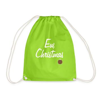 Ew Christmas - Drawstring Bag - neon green - Front