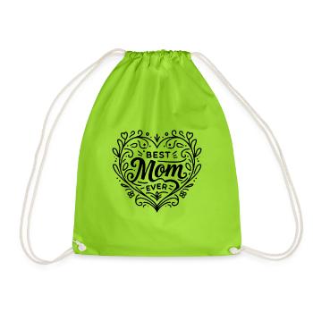 Bestes Mama Ever Design Geschenk zum Muttertag, - Turnbeutel - Neongrün - Vorne
