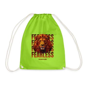 Cooler, Leo - Animal Lover, Zodiac Motif - Drawstring Bag - neon green - Front