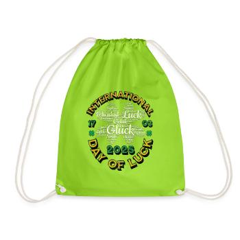 St Patricks day - International day of luck 2025 - Drawstring Bag - neon green - Front