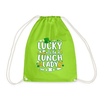 Chemise de la Saint-Patrick, chanceuse d’être une dame du déjeuner - Sac de sport léger - vert néon - Devant
