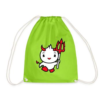 oiseau diable cornes satan trident enfer mal cool - Sac de sport léger - vert néon - Devant