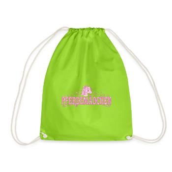 Pferdemädchen Glitzerpony - Turnbeutel - Neongrün - Vorne