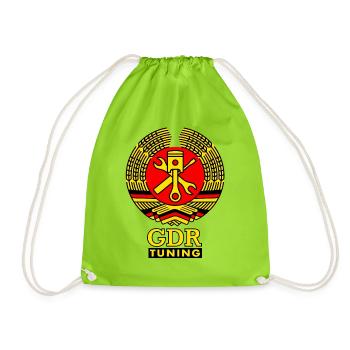 GDR Tuning Wappen 3c - Turnbeutel - Neongrün - Vorne