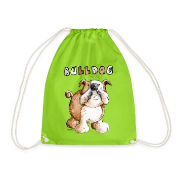Bulldog anglais - Sac de sport léger - vert néon - Devant