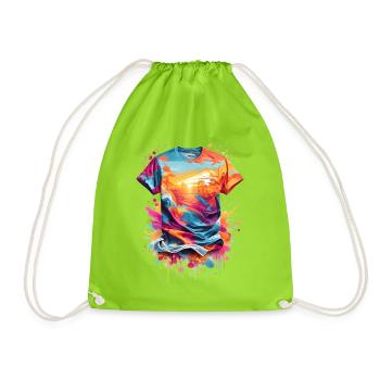 Graffiti T-shirt - Sac de sport léger - vert néon - Devant