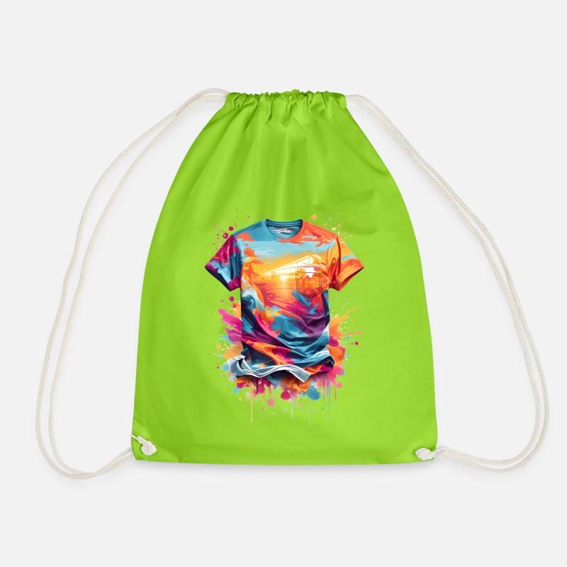 Graffiti T-shirt - Turnbeutel - Neongrün