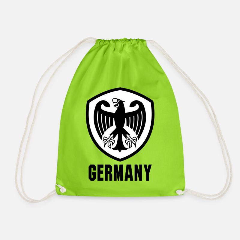 Federal Eagle Coat of Arms Germany - Drawstring Bag - neon green