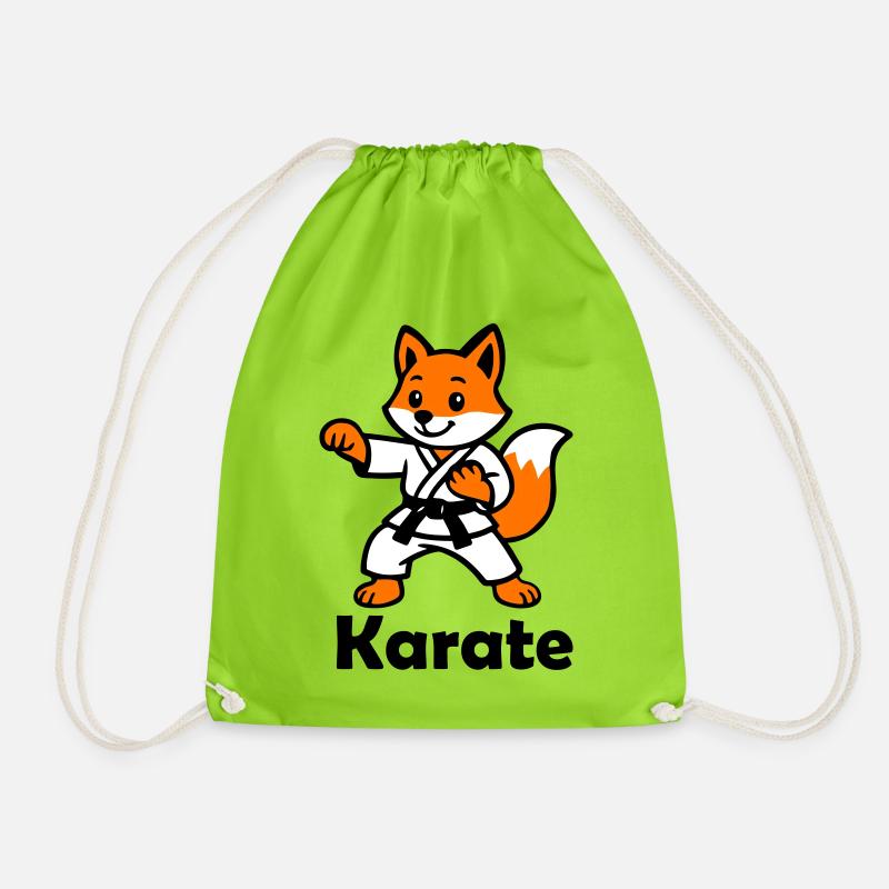 Karate Fox - Drawstring Bag - neon green