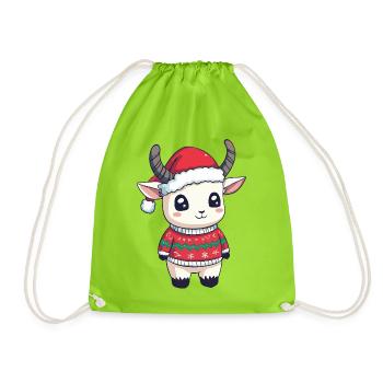 Noël de la chèvre de montagne - Sac de sport léger - vert néon - Devant