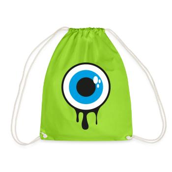 Dripping Eye - Drawstring Bag - neon green - Front