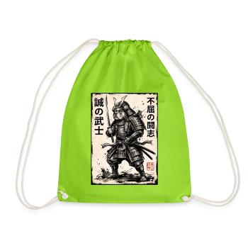 Samurai Bulldogge - Turnbeutel - Neongrün - Vorne