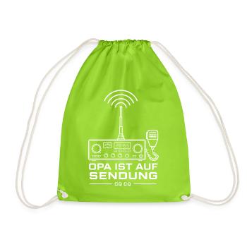 Opa ist auf Sendung Funker Radio T-Shirt - Turnbeutel - Neongrün - Vorne