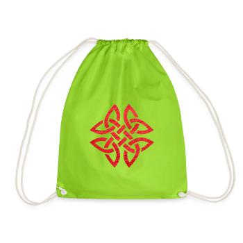 Celtic Knot Celtic Knot 3 - Drawstring Bag - neon green - Front