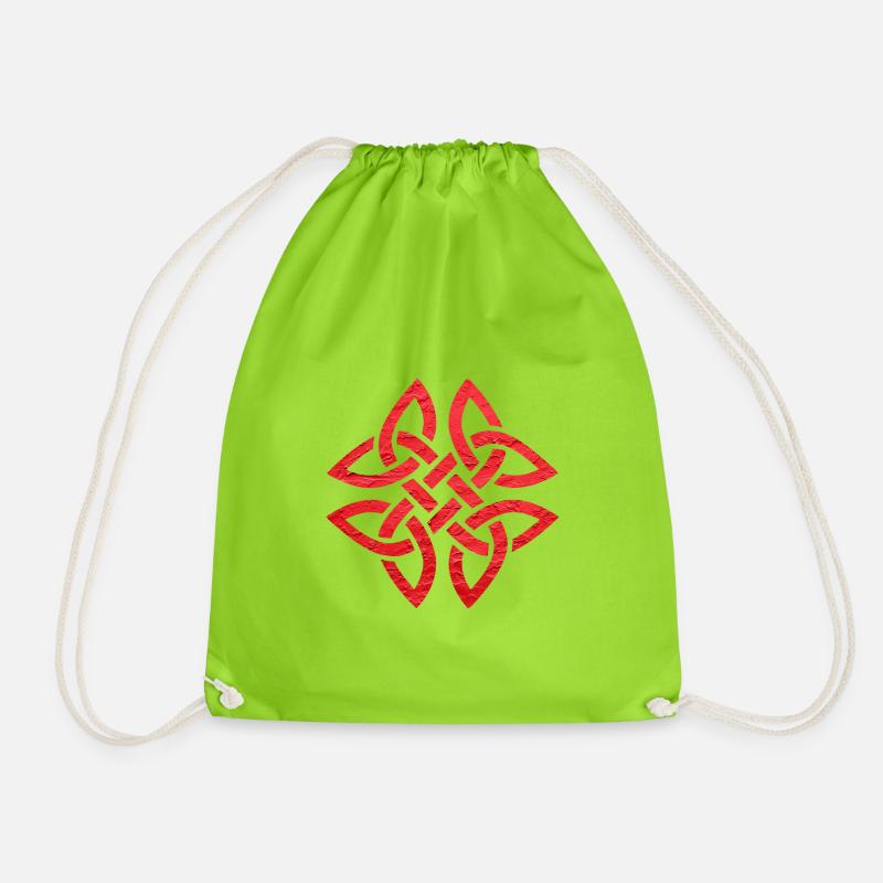 Celtic Knot Celtic Knot 3 - Drawstring Bag - neon green