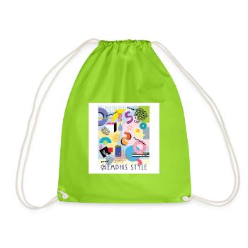 Memphis Style - Drawstring Bag - neon green - Front