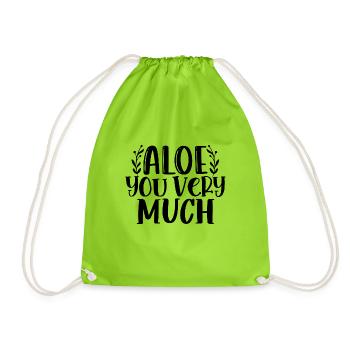 Aloe you very much, Gardening Plants Happiness - Drawstring Bag - neon green - Front