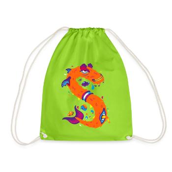 Literacy - Drawstring Bag - neon green - Front