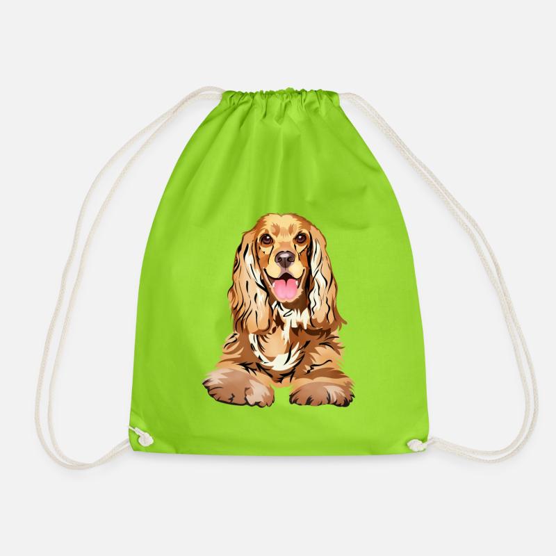 Cocker Spaniel - Turnbeutel - Neongrün