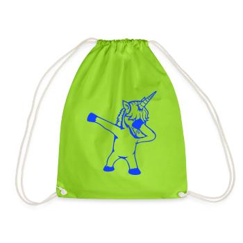 Licorne Dabbing Dab Danse Soirée Pose Geste Drôle - Sac de sport léger - vert néon - Devant