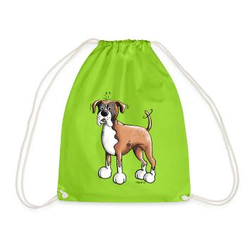 Lustiger Deutscher Boxer - Turnbeutel - Neongrün - Vorne