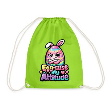 Excuse mon attitude jeu de mots de Pâques - Sac de sport léger - vert néon - Devant