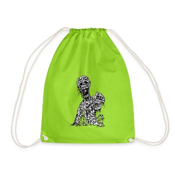 Zombie Awakens - Drawstring Bag - neon green - Front