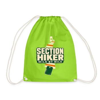 Section Hiker Mile by Mile Appalachian Trail Progr - Drawstring Bag - neon green - Front