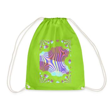 Psychedelic Neon Spiral - Drawstring Bag - neon green - Front