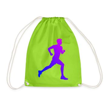 Geschenkidee für einen Running mit Running - Turnbeutel - Neongrün - Vorne
