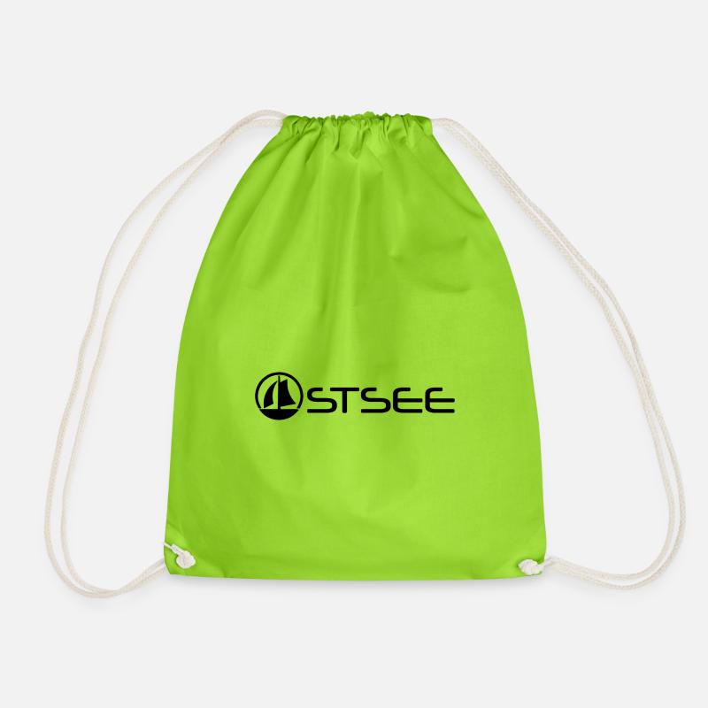 Ostsee mit Boot [black] - Turnbeutel - Neongrün