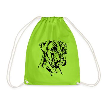 BOXER Portrait Wilsigns - Sac de sport léger - vert néon - Devant