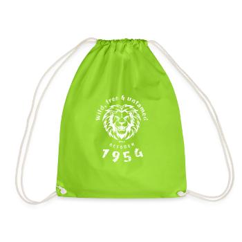 70. Geburtstag Sauvage, libre et indompté depuis 10/1954 - Sac de sport léger - vert néon - Devant