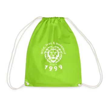 Wild, free & untamed since 1999 - Drawstring Bag - neon green - Front