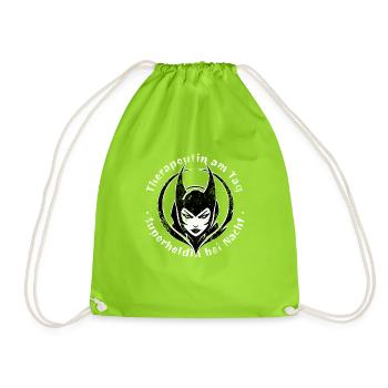 Therapist by day, superheroine by night - Drawstring Bag - neon green - Front