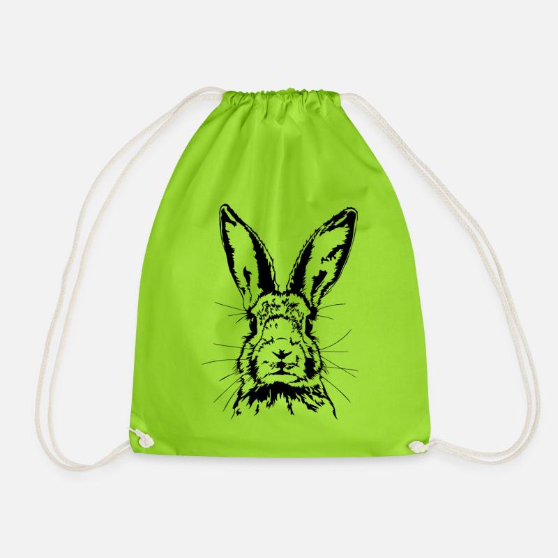 Lustiger HASE Feldhase Hasen Mama Wilsigns - Turnbeutel - Neongrün