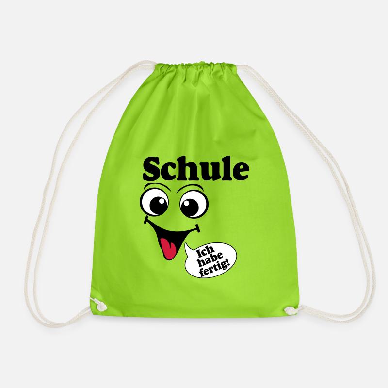 Abschluß , Schule ich habe fertig (25) - Turnbeutel - Neongrün