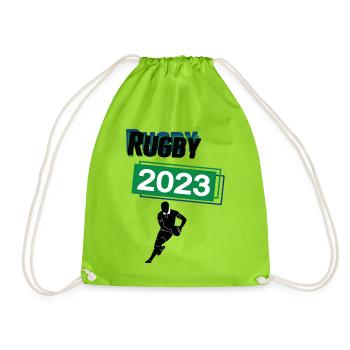 Rugby 2023 Rugbyspiel Rugbyspieler Sport Spiel - Turnbeutel - Neongrün - Vorne