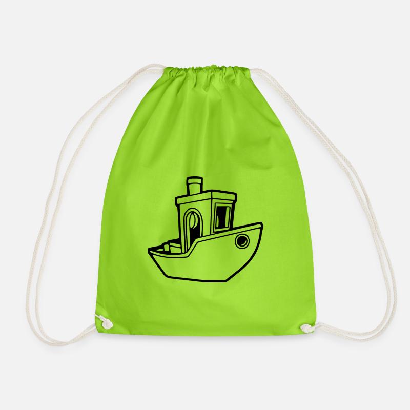Benchy Boat - 3D Druck Design [black] - Turnbeutel - Neongrün