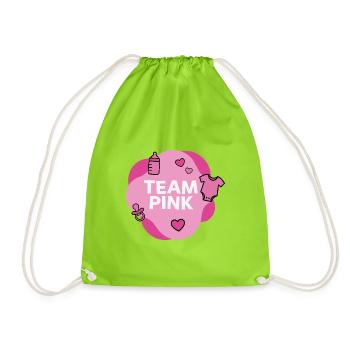 Team Pink Baby Shower Design - Turnbeutel - Neongrün - Vorne