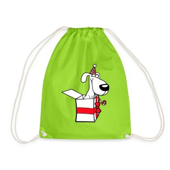 Chien Anniversaire Cadeau Fête Chapeau Célébrer Crapaud - Sac de sport léger - vert néon - Devant