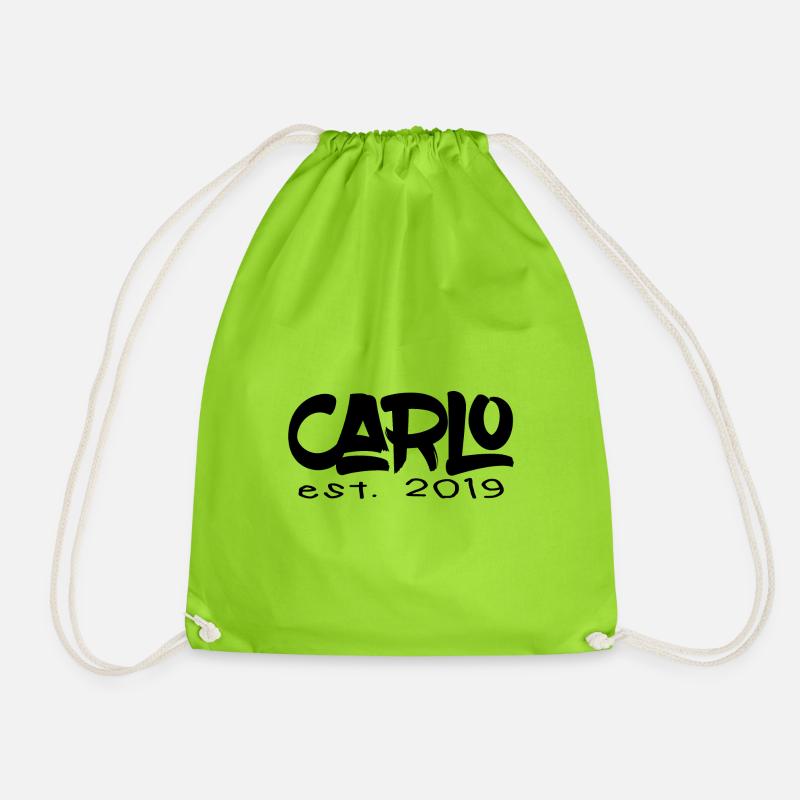 Carlo est. 2019 [black] - Turnbeutel - Neongrün