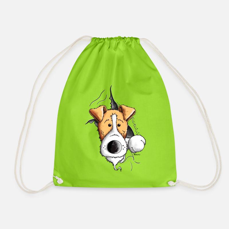 Finn der Foxterrier - Turnbeutel - Neongrün