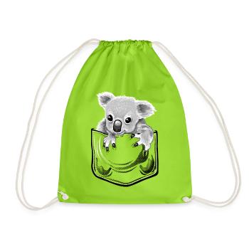 Baby koala in pocket - Turnbeutel - Neongrün - Vorne