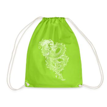 Chinesischer Drache Long - Turnbeutel - Neongrün - Vorne